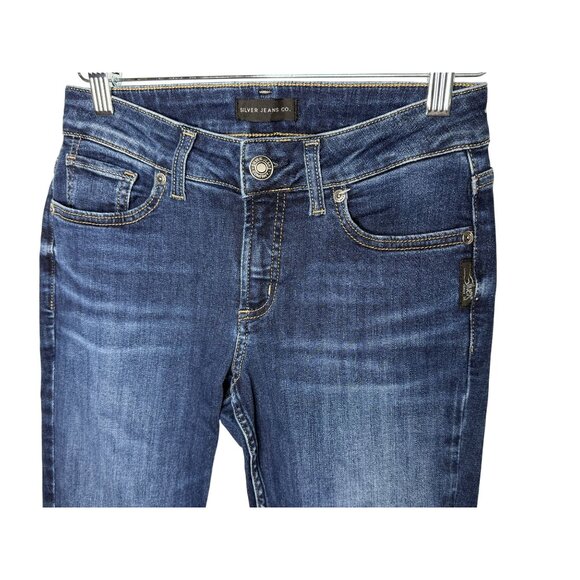 Silver Jeans Co Elyse Slim Boot Dark Wash Stretch Denim Jeans | Size 24 - Picture 9 of 11
